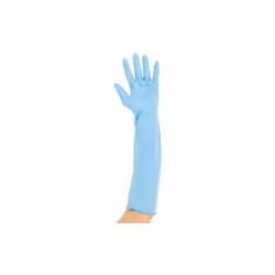 Gants jetables en nitrile Extra Safe Superlong de Hygostar : ces gants jetables en nitrile ont des manchettes extra longues.  ...