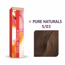 Wella Color Touch, Pure Naturals 5/03, 60 ml, Marron, 5/03, Femmes, 60 ml, Tous types de cheveux, Tube