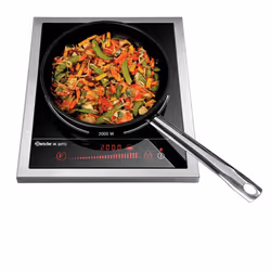 Bartscher 105848, Noir, Argent, Tactile, Verre, Acier inoxydable, 1 zone(s), 60 - 240 °C, 2000 W