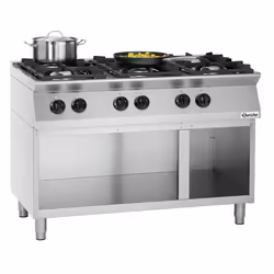 Bartscher 1582101 poêle Pose libre Gaz naturel, propane/butane Noir, Acier inoxydable