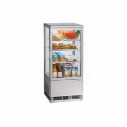 Mini Frigo Vitrine à Poser - Bartscher - 78 Litres - Argent - Consommation dénergie 180 Watt