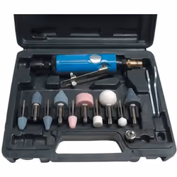 Pression d´utilisation : 6 bars Consommation d´air : 350 l/min Raccord : ¼" Rotation : 22000 t/min Douille de serrage : 3 mm  ...