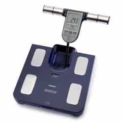 Omron BF511, Pèse-personne électronique, Bleu, Carré, 4 utilisateur(s), AA, 330 mm