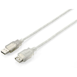 Equip 128750 câble USB 1,8 m USB 2.0 USB A Argent, Transparent