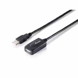 Equip 133336, 5 m, USB A, USB A, USB 2.0, Mâle/Femelle, Noir