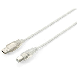 Equip 128653 câble USB 1 m USB 2.0 USB A USB B Argent, Transparent