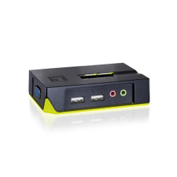 LevelOne KVM-0221 commutateur écran, clavier et souris Noir, Vert
