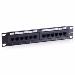 Equip 208015, RJ-45, Or, Cat5e, Noir, Montage de rack, 1U