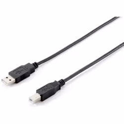 Equip 128863, 1 m, USB A, USB B, USB 2.0, Mâle/Mâle, Noir