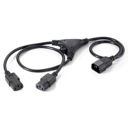 Equip 112210 câble électrique Noir 1,6 m Coupleur C14 Coupleur 2 x C13