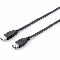 Equip 128399, 3 m, USB A, USB A, USB 3.2 Gen 1 (3.1 Gen 1), Mâle/Femelle, Noir