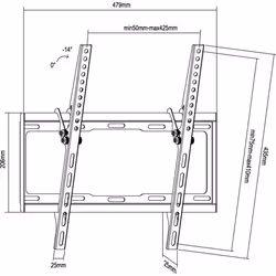 Equip 650311 support pour téléviseur 55" Noir