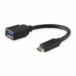 Equip 133455, 0,15 m, USB C, USB A, USB 3.2 Gen 1 (3.1 Gen 1), Mâle/Femelle, Noir