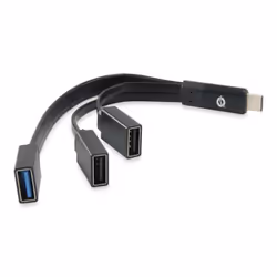 Conceptronic HUBBIES01B, USB 3.2 Gen 2 (3.1 Gen 2) Type-C, USB 2.0, USB 3.2 Gen 1 (3.1 Gen 1) Type-A, 5000 Mbit/s, Noir, Chin ...