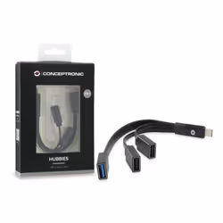 Conceptronic HUBBIES01B hub & concentrateur USB 3.2 Gen 2 (3.1 Gen 2) Type-C 5000 Mbit/s Noir