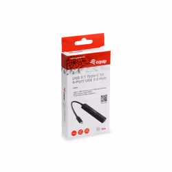 Equip 128954 hub & concentrateur USB 3.2 Gen 1 (3.1 Gen 1) Type-C 5000 Mbit/s Noir