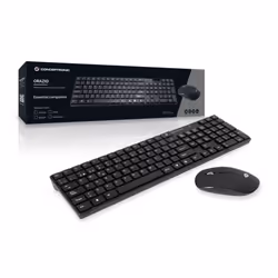 Conceptronic Orazio clavier Souris incluse RF sans fil QWERTY Espagnole Noir
