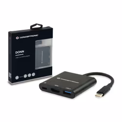 Conceptronic DONN01B station d'accueil USB 3.2 Gen 1 (3.1 Gen 1) Type-C Noir - Vue supplémentaire 5
