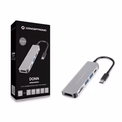 Conceptronic DONN02G station d'accueil USB 3.2 Gen 1 (3.1 Gen 1) Type-C Aluminium