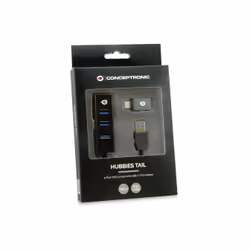 Conceptronic HUBBIES04B hub & concentrateur USB 3.2 Gen 1 (3.1 Gen 1) Type-A 5000 Mbit/s Noir
