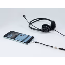 Equip 133474 câble de téléphone portable Noir, Argent 0,15 m USB-C 3,5 mm