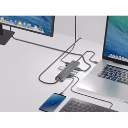 Conceptronic DONN06G station d'accueil USB 3.2 Gen 1 (3.1 Gen 1) Type-C Noir, Argent - Vue supplémentaire 4