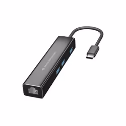 Conceptronic DONN07B, USB 3.2 Gen 1 (3.1 Gen 1) Type-C, Noir, RJ-45, USB 3.2 Gen 1 (3.1 Gen 1) Type-A, Aluminium, Chine, Wind ...