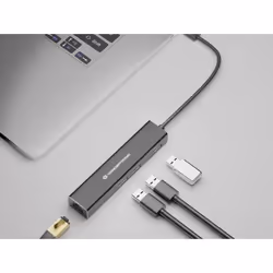 Conceptronic DONN07B station d'accueil USB 3.2 Gen 1 (3.1 Gen 1) Type-C Noir - Vue supplémentaire 4