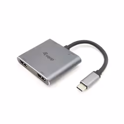 Equip 133484, USB 3.2 Gen 1 (3.1 Gen 1) Type-C, Argent, 4K Ultra HD, 30 Hz, HDMI, Aluminium