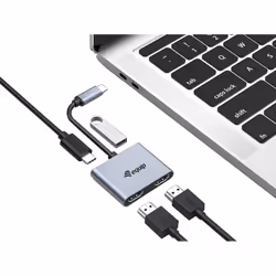 Equip 133484 station d'accueil USB 3.2 Gen 1 (3.1 Gen 1) Type-C Argent