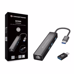 Conceptronic DONN07BA station d'accueil USB 3.2 Gen 1 (3.1 Gen 1) Type-A Noir - Vue supplémentaire 4