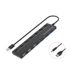 Conceptronic HUBBIES09B hub & concentrateur USB Type-A 5000 Mbit/s Noir