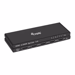 Equip 332717, HDMI, 4x HDMI, 3840 x 2160 pixels, Noir, Aluminium, 4K Ultra HD