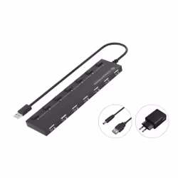 Conceptronic HUBBIES08BP, USB 2.0, USB 2.0, 480 Mbit/s, Noir, Chine, 5 V