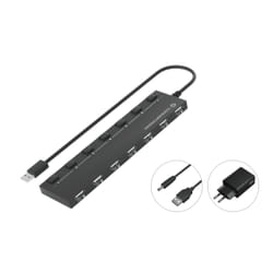 Conceptronic HUBBIES08BP hub & concentrateur USB 2.0 480 Mbit/s Noir