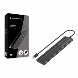 Conceptronic HUBBIES08BP hub & concentrateur USB 2.0 480 Mbit/s Noir