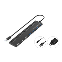 Conceptronic HUBBIES09BP hub & concentrateur USB 3.2 Gen 1 (3.1 Gen 1) Type-A 5000 Mbit/s Noir