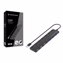 Conceptronic HUBBIES09BP hub & concentrateur USB 3.2 Gen 1 (3.1 Gen 1) Type-A 5000 Mbit/s Noir