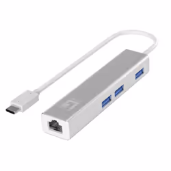 LevelOne USB-0504, Avec fil, USB Type-C, Ethernet, 1000 Mbit/s, Argent