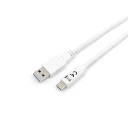 Equip 128364 câble USB 1 m USB 3.2 Gen 1 (3.1 Gen 1) USB A USB C Blanc