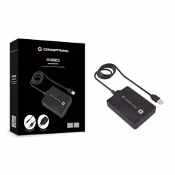 Conceptronic HUBBIES11BP station d'accueil USB 3.2 Gen 1 (3.1 Gen 1) Type-A Noir