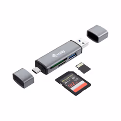 Equip 245460 lecteur de carte mémoire USB 3.2 Gen 1 (3.1 Gen 1) Type-A/Type-C Gris
