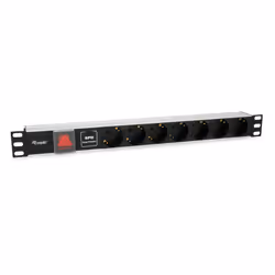 Equip 333309, 1U, Aluminium, Noir, Argent, 7 sortie(s) CA, Type F, Type F