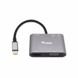 Equip 133483, Avec fil, USB 3.2 Gen 1 (3.1 Gen 1) Type-C, 100 W, Noir, Gris, 5 Gbit/s, 4096 x 2160 pixels