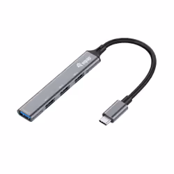 Equip 128961, USB 3.2 Gen 1 (3.1 Gen 1) Type-C, USB 2.0, USB 3.2 Gen 1 (3.1 Gen 1) Type-A, 5000 Mbit/s, Noir, Gris, Aluminium ...