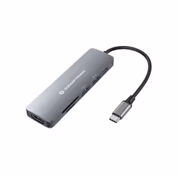 Conceptronic DONN11G, USB 3.2 Gen 1 (3.1 Gen 1) Type-C, Gris, MicroSD (TransFlash), SD, SDHC, SDXC, HDMI, USB 2.0, USB 3.2 Ge ...