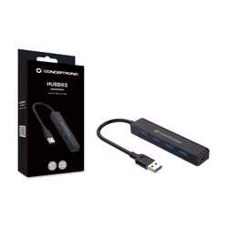 Conceptronic C4PUSB3 hub & concentrateur USB 3.2 Gen 1 (3.1 Gen 1) Type-A 5000 Mbit/s Noir - Vue supplémentaire 4