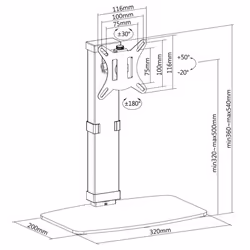 Equip 650126 support d'écran plat pour bureau 32" Noir - Vue supplémentaire 6