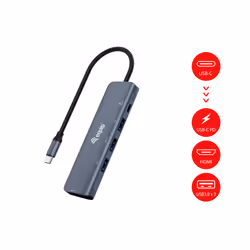 Equip 133487 hub & concentrateur USB 3.2 Gen 1 (3.1 Gen 1) Type-C 5000 Mbit/s Noir, Gris