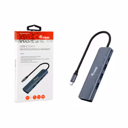 Equip 133487 hub & concentrateur USB 3.2 Gen 1 (3.1 Gen 1) Type-C 5000 Mbit/s Noir, Gris